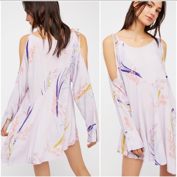 Free People Clear Skies Lilac Tunic Top Sz Small - Picture 3 of 8